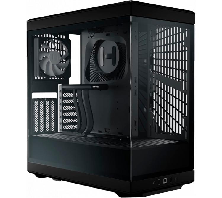 Gabinete HYTE Y40 Pitch Black Vidrio Templado 2x120mm Fans Vertical GPU Mount Inc. Cable Riser PCIe 4x16 USB-C 3.2
