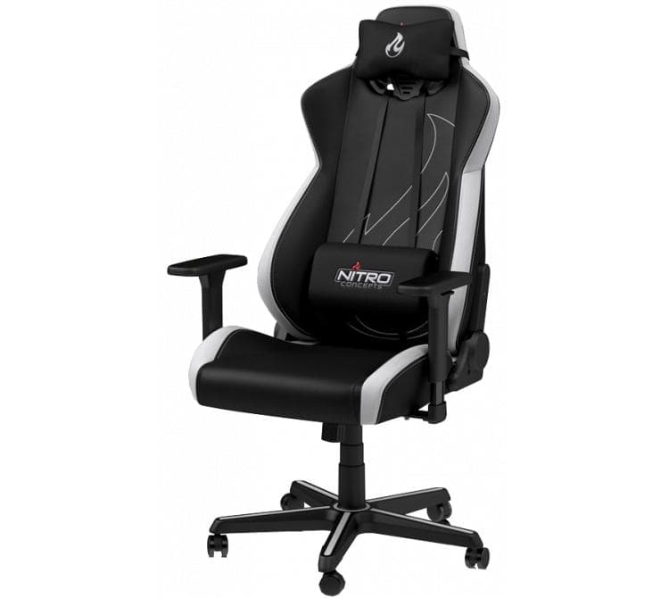 Silla Gamer Nitro Concepts S300 EX - Blanco Radiante (Peso MAX. 135kg)