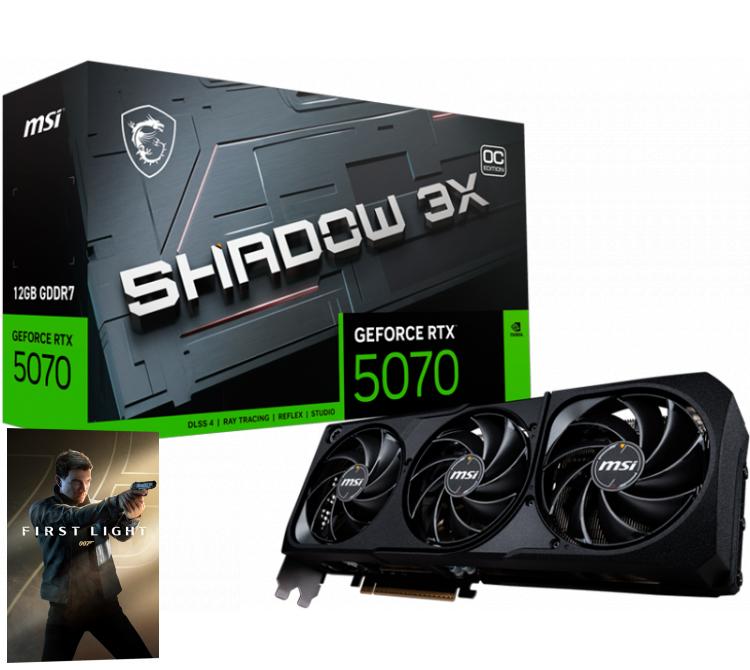 Placa de Video MSI GeForce RTX 5070 12GB GDDR7 SHADOW 3X OC