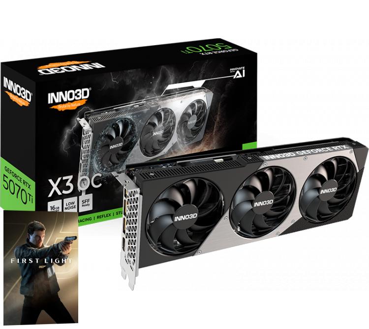 Placa de Video INNO3D GeForce RTX 5070 TI 16GB GDDR7 X3 OC