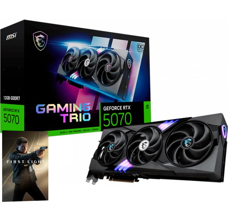Placa de Video MSI GeForce RTX 5070 12GB GDDR7 GAMING TRIO OC