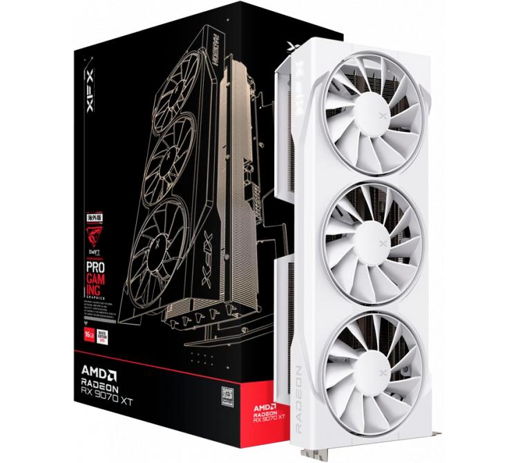 Placa de Video XFX Radeon RX 9070 XT 16GB GDDR6 Swift White Triple Fan Gaming Edition