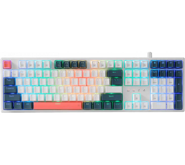 Teclado Mecanico Redragon K668 TRUNDLE RGB Full Size White/Black/Red USB-C