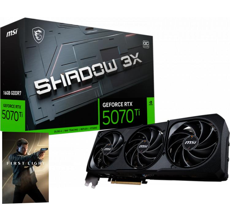 Placa de Video MSI GeForce RTX 5070 Ti 16GB GDDR7 SHADOW 3X OC
