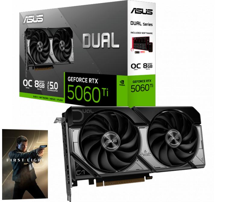 Placa de Video ASUS DUAL GeForce RTX 5060 Ti 8GB GDDR7 OC