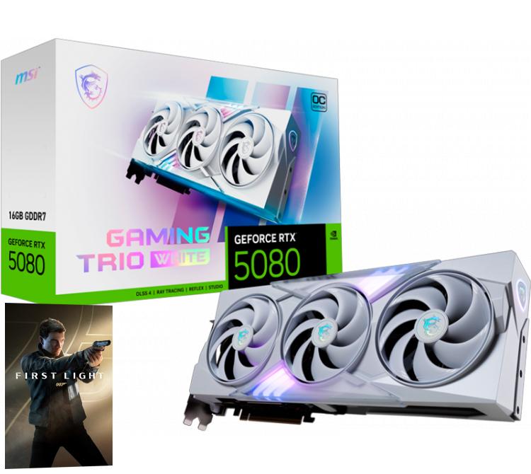 Placa de video MSI GeForce RTX 5080 16GB GDDR7 GAMING TRIO WHITE OC