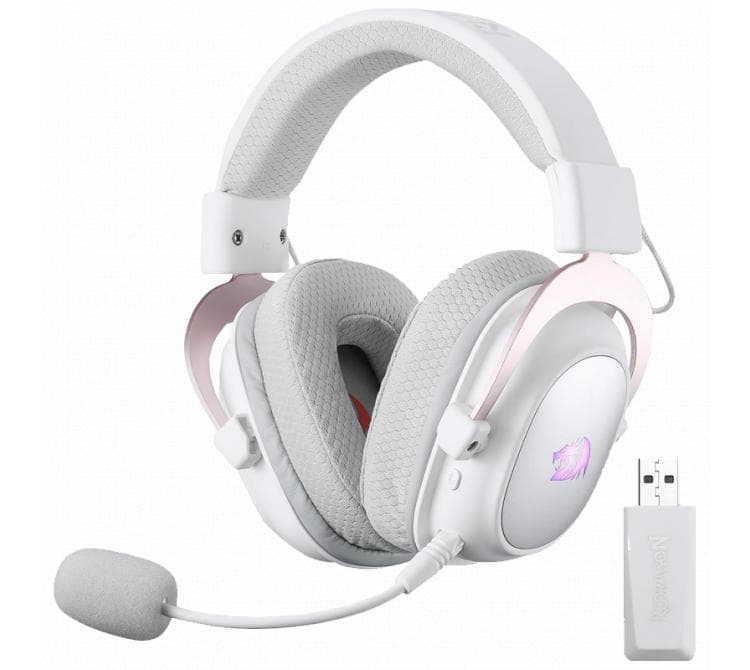 Auriculares Redragon Zeus H510 PRO Wireless 2.4Ghz Bluetooth RGB Surround 7.1 White