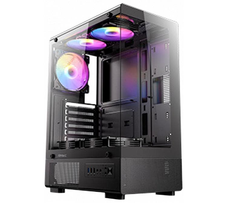 Gabinete Antec VCX200 ELITE RGB Black Mesh 5x120mm RGB Fixed Fans Vidrio Templado
