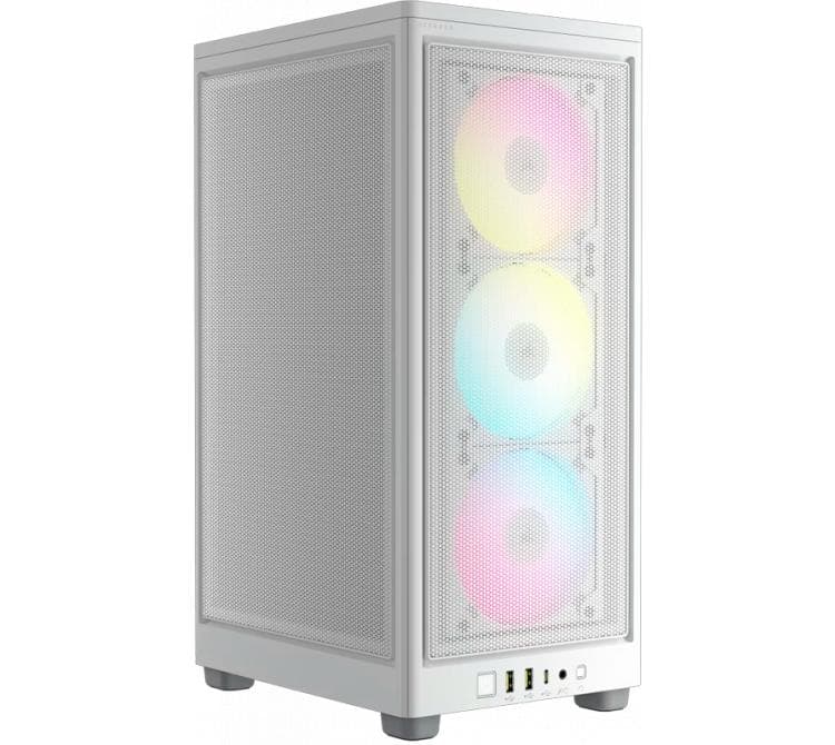 Gabinete Corsair 2000D RGB AIRFLOW White Mini ITX 3x120mm AF120 ARGB Slim Fans PSU SFX/L USB-C