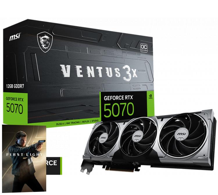 Placa de Video MSI GeForce RTX 5070 12GB GDDR7 VENTUS 3X OC