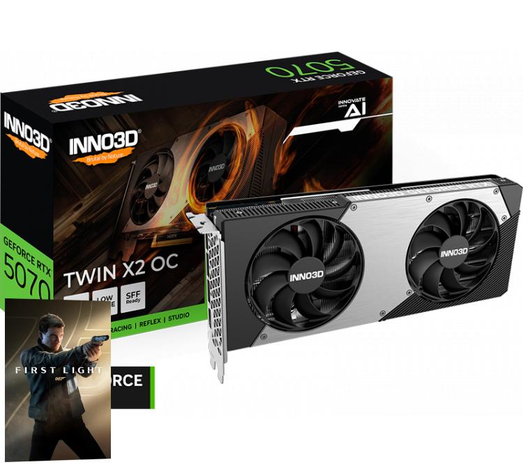 Placa de Video INNO3D GeForce RTX 5070 12GB GDDR7 TWIN X2 OC