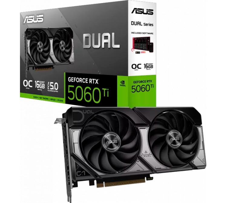 Placa de Video ASUS DUAL GeForce RTX 5060 TI 16GB GDDR7 OC