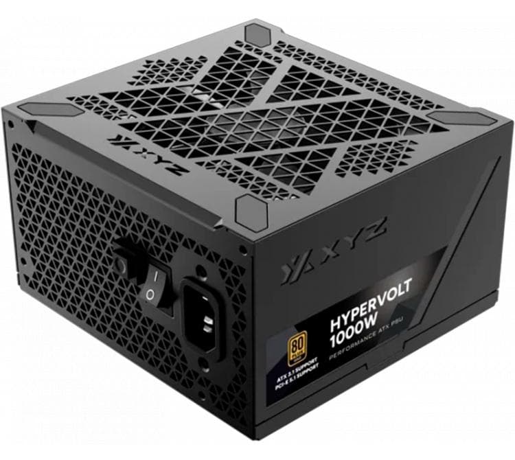 Fuente XYZ 1000W 80 Plus Gold ATX 3.1 PCIe 5.1 Full Modular HYPERVOLT Black