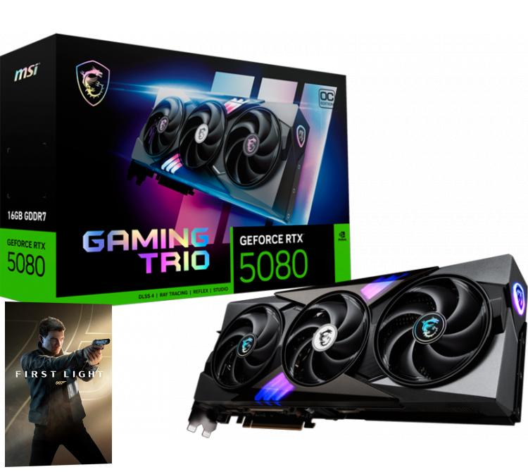 Placa de Video MSI GeForce RTX 5080 16GB GDDR7 GAMING TRIO OC