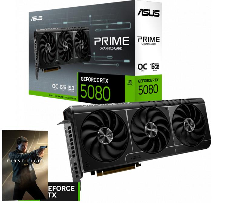 Placa de Video ASUS PRIME GeForce RTX 5080 16GB GDDR7 OC