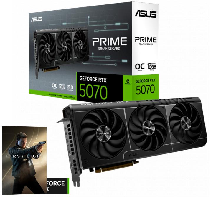 Placa de Video ASUS PRIME GeForce RTX 5070 12GB GDDR7 OC