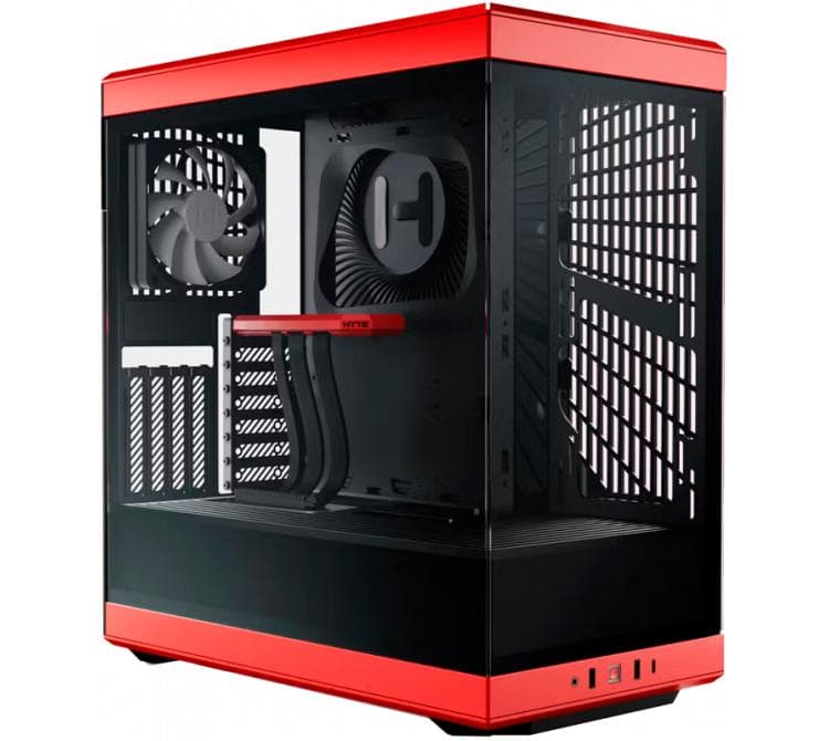 Gabinete HYTE Y40 Black Cherry Vidrio Templado 2x120mm Fans Vertical GPU Mount Inc. Cable Riser PCIe 4x16 USB-C 3.2 Marca: