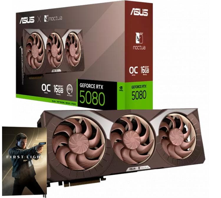 Placa de Video ASUS GeForce RTX 5080 16GB GDDR7 NOCTUA EDITION OC
