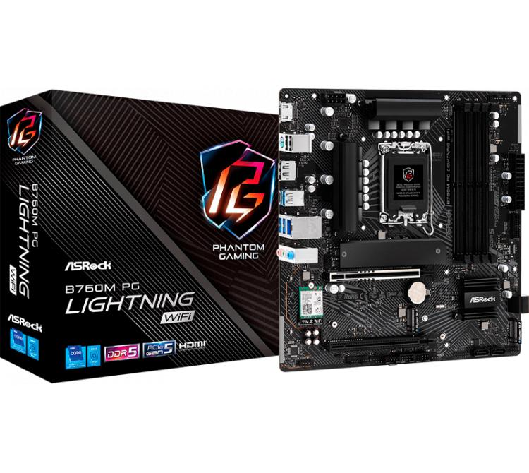 Mother Asrock B760M PG Lightning WIFI S1700 DDR5 BULK - OUTLET