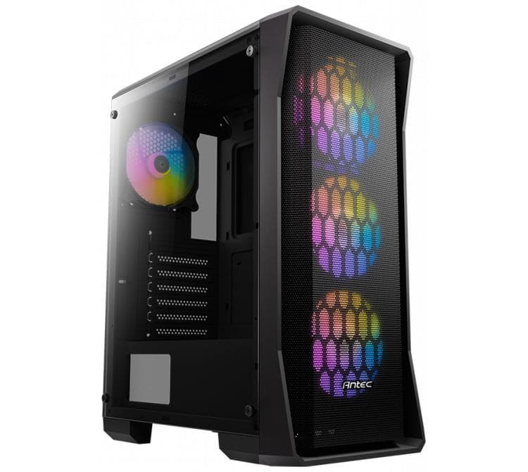 Gabinete Antec NX360 ELITE ARGB Black Mesh 3x120mm ARGB Fans + 1x120mm Fan Vidrio Templado BULK - OUTLET