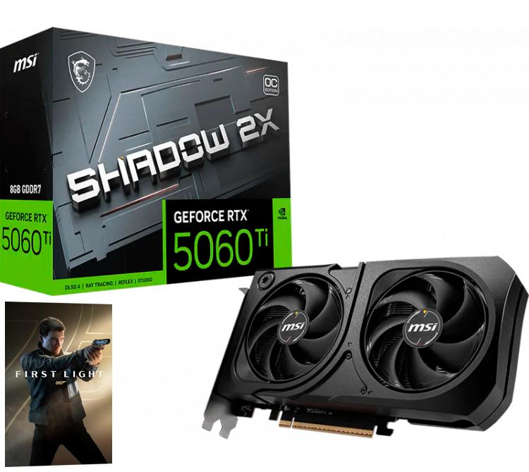 Placa de Video MSI GeForce RTX 5060 TI 8GB SHADOW X2 OC PLUS