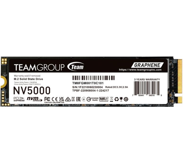 Disco Solido SSD M.2 Team 1TB NV5000 4500MB/s NVMe PCI-E x4 Gen4