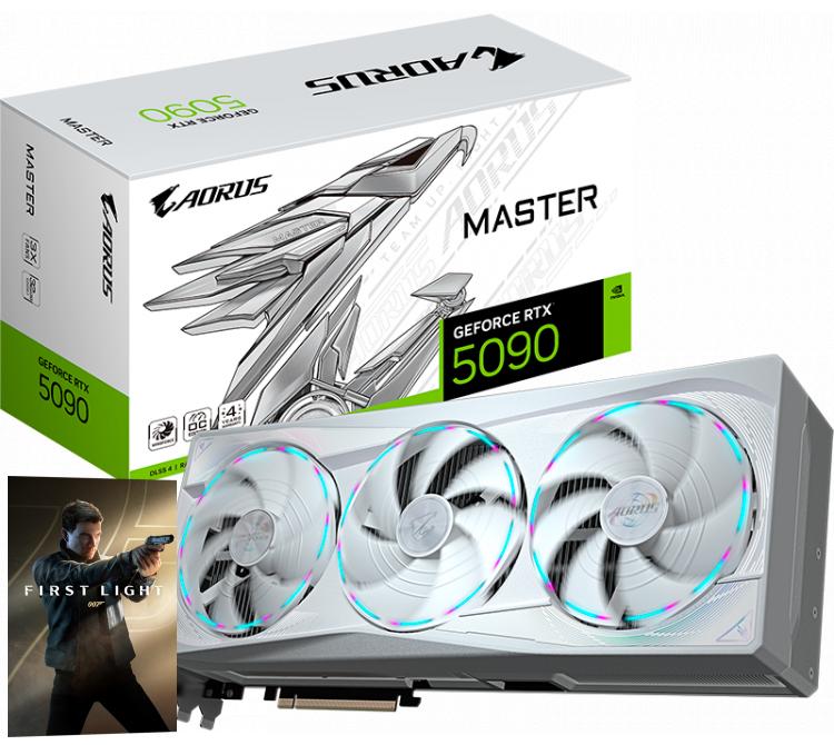 Placa de Video Gigabyte AORUS GeForce RTX 5090 32GB GDDR7 MASTER ICE