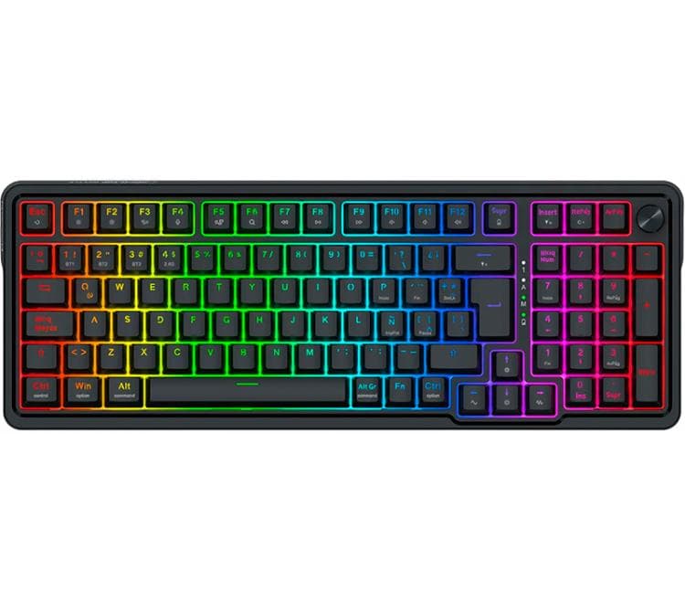 Teclado Mecanico Redragon K686 Eisa PRO Wireless 2.4GHz Bluetooth Switch Red Linear Black ESP RGB