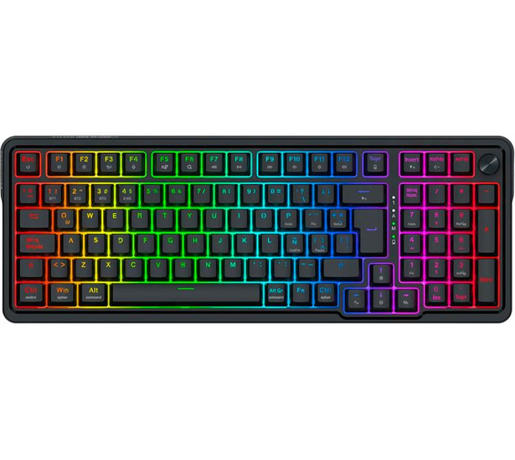 Teclado Mecanico Redragon K686 Eisa PRO Wireless 2.4GHz Bluetooth Switch Red Linear Black ESP RGB