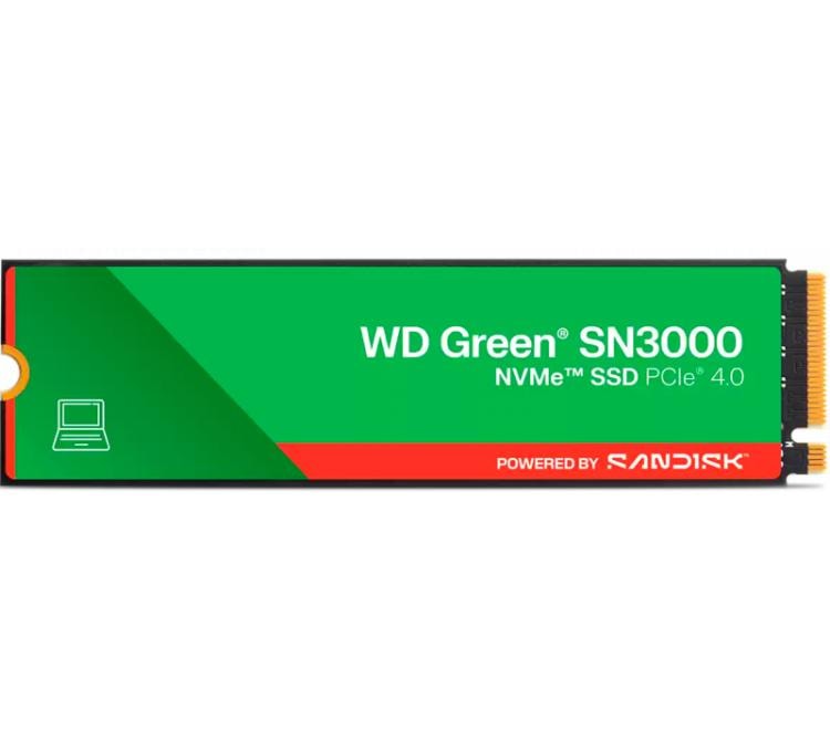 Disco Solido SSD M.2 WD 2TB Green SN3000 5000MB/s NVMe PCI-E Gen3 x4