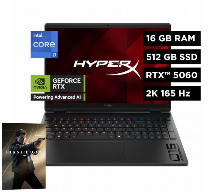 Notebook HP HyperX OMEN 15 15.3" Intel Core i7 14650HX 16GB DDR5 SSD 1TB RTX 5060 Win11 15-ga0001la