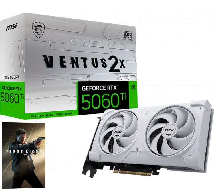 Placa de Video MSI GeForce RTX 5060 Ti 8GB VENTUS 2X OC WHITE PLUS