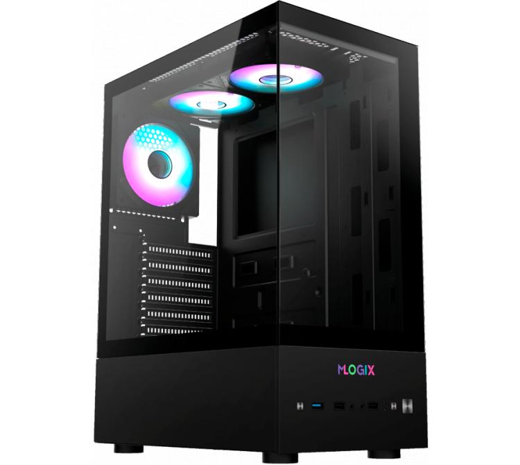 Gabinete MLOGIX View Max 180 3x120mm Fan ARGB M-ATX Vidrio Templado