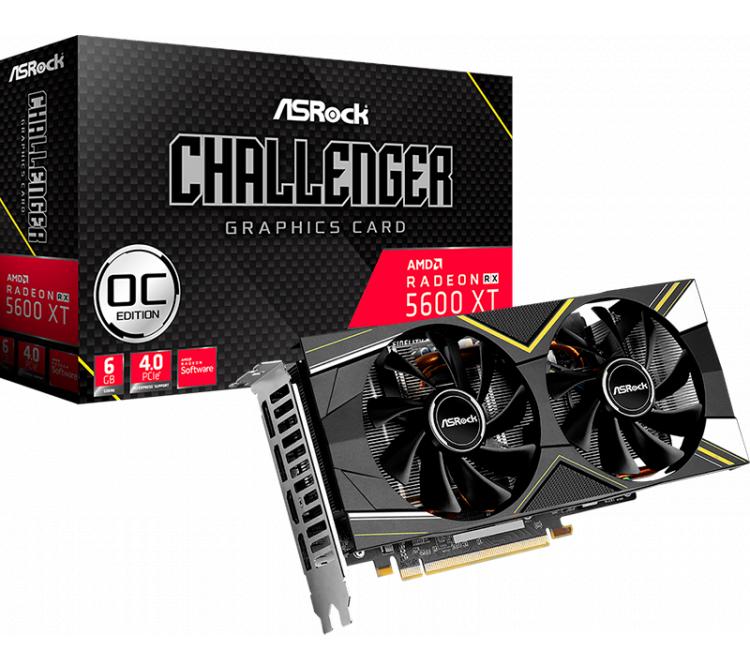 Placa de Video Asrock Radeon RX 5600 XT 6GB GDDR6 CHALLENGER D OC 14 Gbps BULK - OUTLET