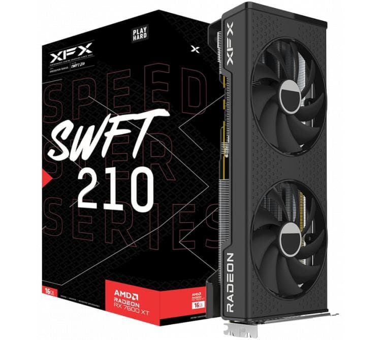 Placa de Video XFX Radeon RX 7600 XT 16GB GDDR6 SPEEDSTER SWIFT 210 BULK - OUTLET