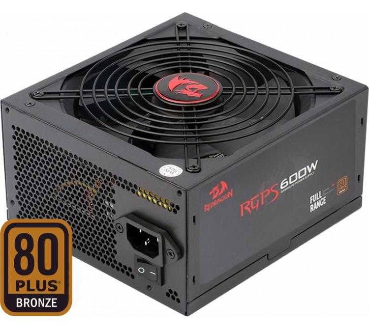 Fuente Redragon 600W 80 Plus Bronze GC-PS002 BULK - OUTLET