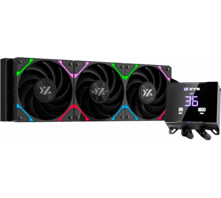 Cooler CPU XYZ HYDROTEMP AIO 360 ARGB Black LCD Display Water Cooler BULK - OUTLET