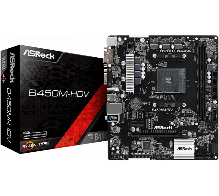 Mother Asrock B450M-HDV AM4 BULK - OUTLET