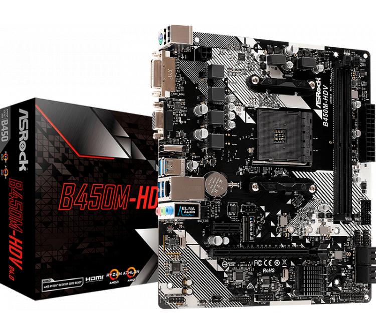 Mother Asrock B450M-HDV 4.0 AM4 HDMI M.2 BULK - OUTLET