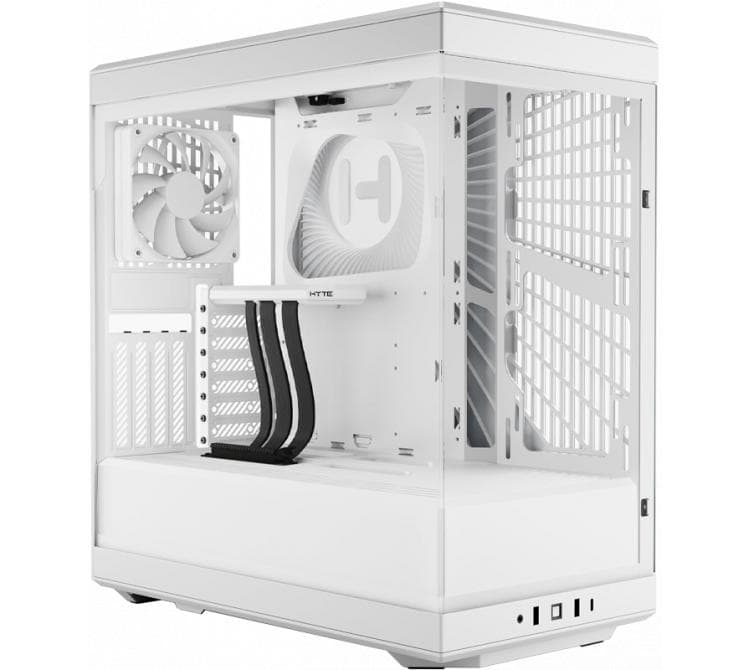 Gabinete HYTE Y40 Snow White Vidrio Templado 2x120mm Fans Vertical GPU Mount Inc. Cable Riser PCIe 4x16 USB-C 3.2 BULK - OUTLET