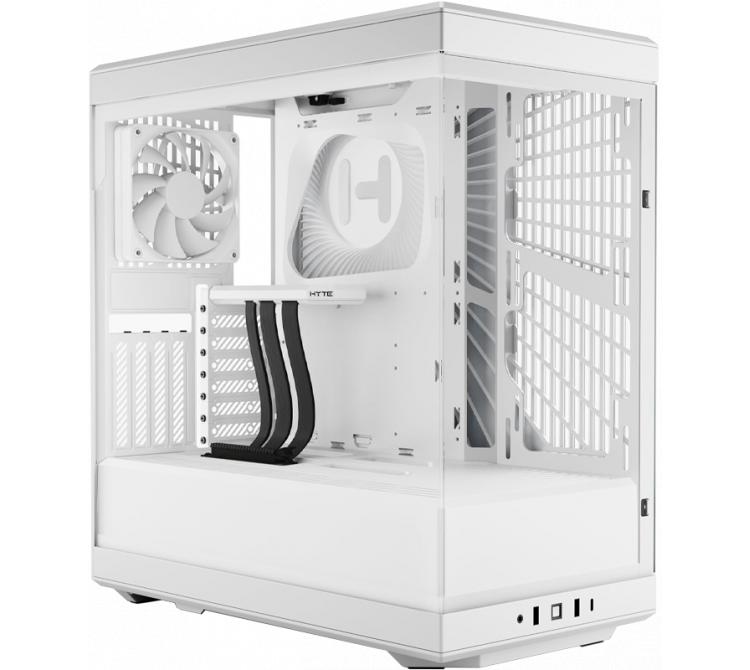 Gabinete HYTE Y40 Snow White Vidrio Templado 2x120mm Fans Vertical GPU Mount Inc. Cable Riser PCIe 4x16 USB-C 3.2 BULK - OUTLET