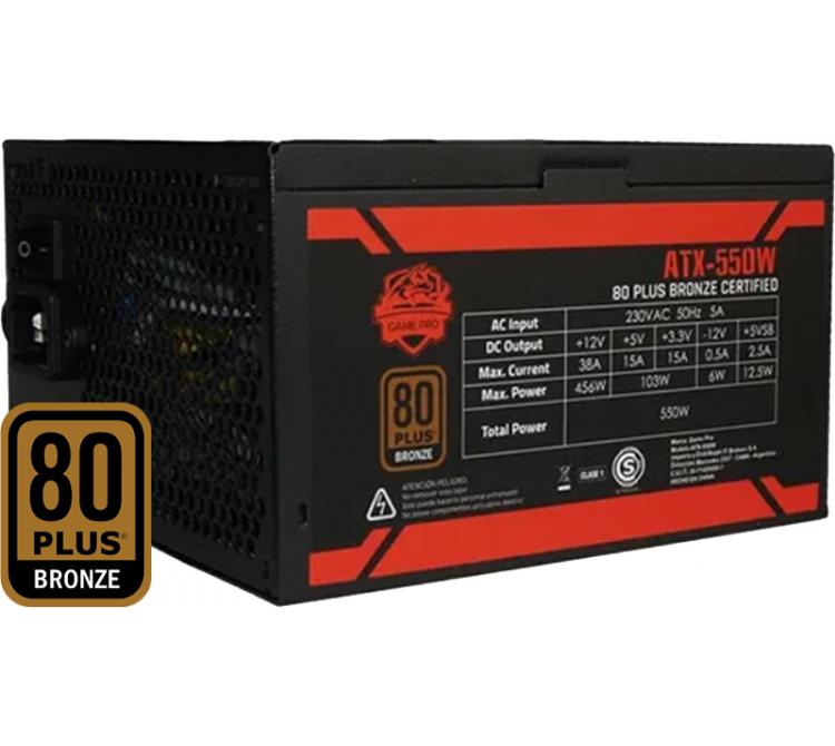 Fuente Game Pro 550W 80 Plus Bronze BULK - OUTLET