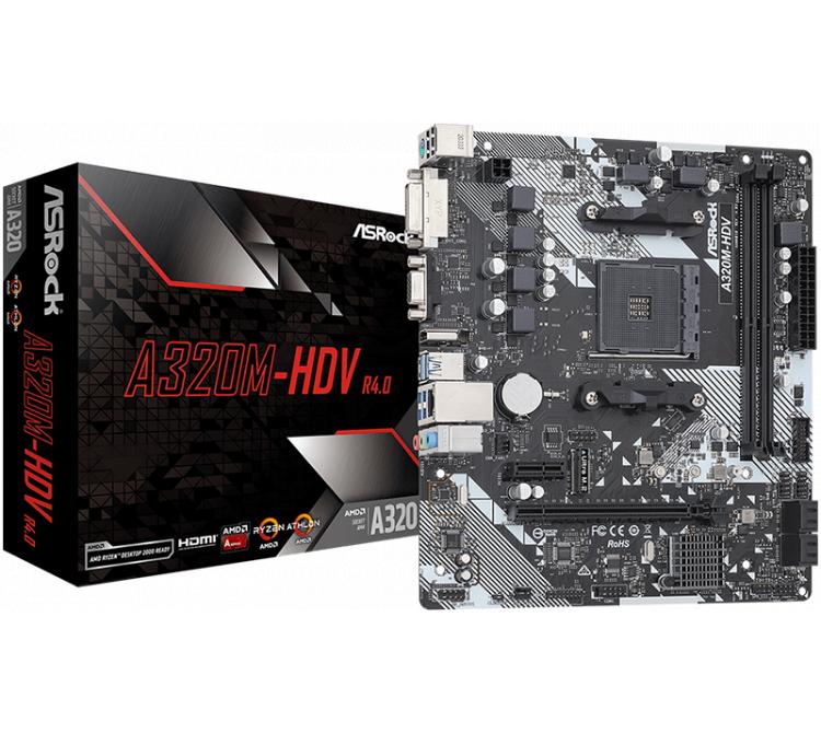 Mother Asrock A320M-HDV AM4 M-ATX BULK - OUTLET