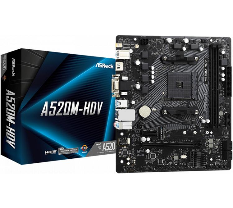 Mother Asrock A520M-HDV AM4 OEM BULK - OUTLET