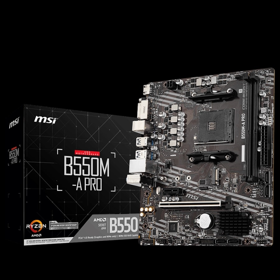 Motherboard MSI B550M-A PRO AMD AM4 mATX DDR4 PCIe 4.0 M.2 Gen4