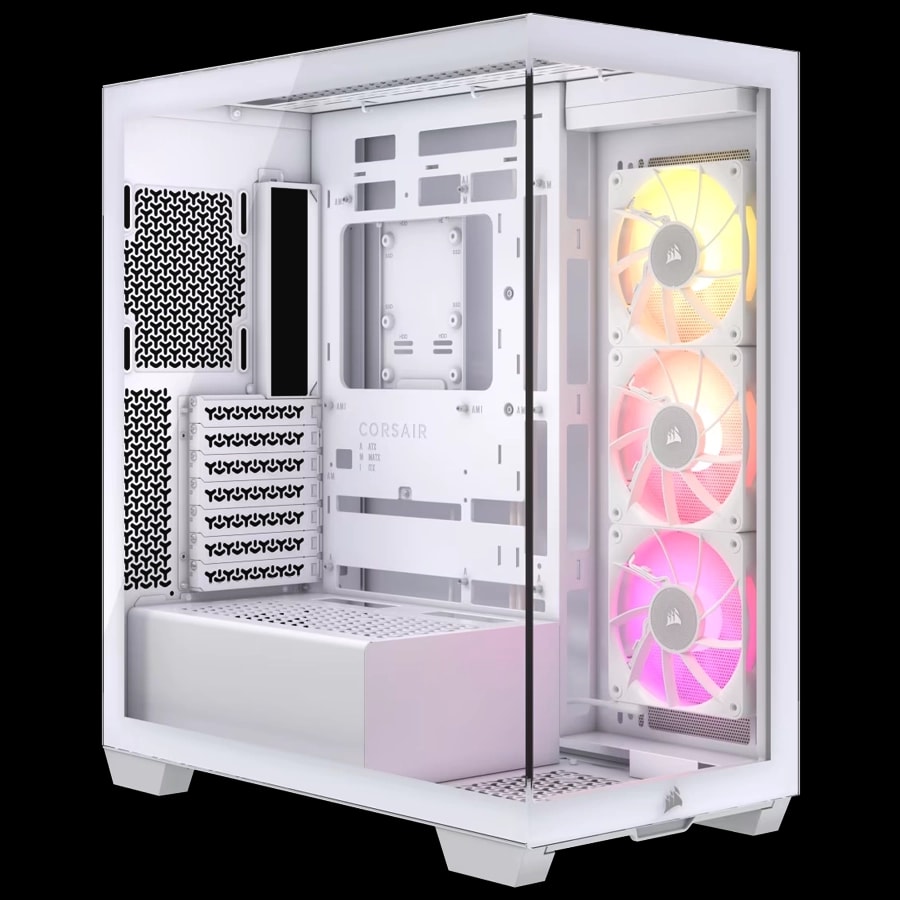 Gabinete CORSAIR iCUE LINK 3500X RGB Mid Tower E-ATX TG BTF USB-C 3xFan Blanco