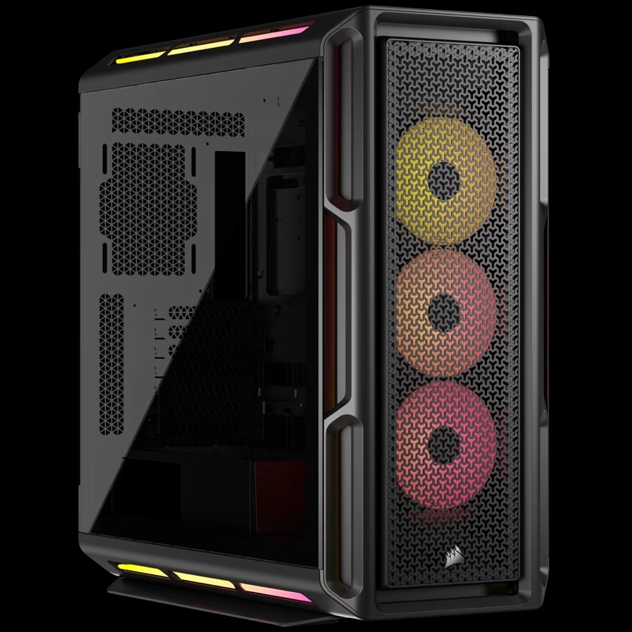 Gabinete CORSAIR iCUE LINK 5000T LX RGB Mid Tower E-ATX TG BTF USB-C 3xFan Negro