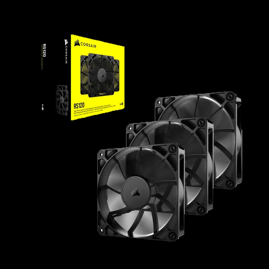 Kit Fan Cooler CORSAIR RS120 3x 120mm x 25mm 2100rpm PWM 4pin Negro