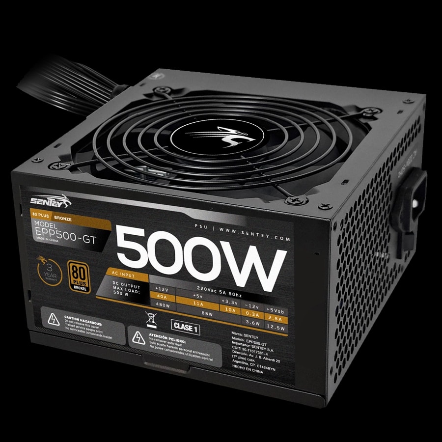 Fuente de Alimentación Sentey EPP500-GT 500W 80 PLUS Bronze ATX 2.31