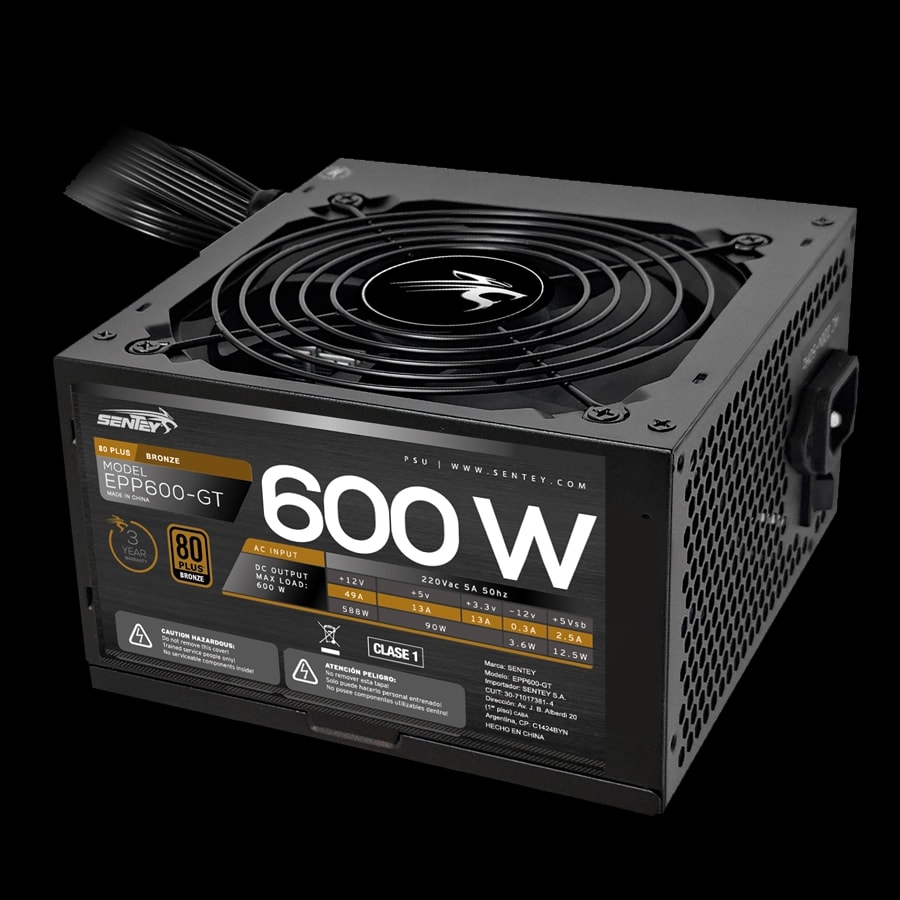 Fuente de Alimentación Sentey EPP600-GT 600W 80 PLUS Bronze ATX 2.31